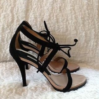 ZARA Black And Beige Strap Heels