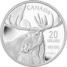 2012 Canadian Fine Silver $20 Robert Bateman Moose Coin