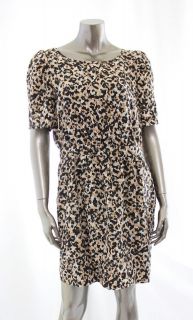 BCBGeneration NEW Brown Womens Scoop Neck Camo Casual Dress Size 12 