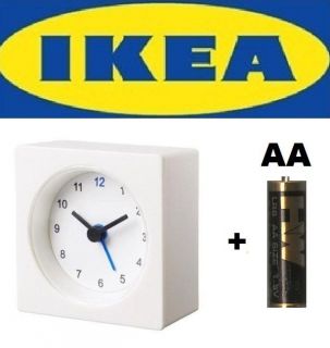   IKEA VACKIS SMALL TRAVEL ALARM CLOCK WHITE + AA BATTERY BRAND NEW