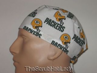 NFL Green Bay Packers white mens surgical scrub hat cap