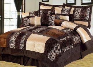 PC Comforter Set Leopard Brown Beige King Size OUTSTANDING