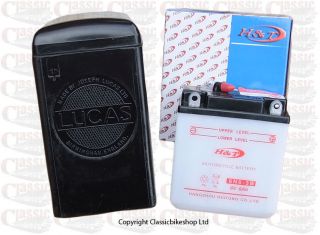 Lucas style battery case with 6V battery fits A.J.S classic/vintage 