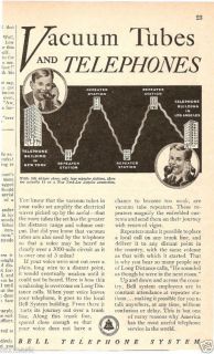 Bell Telephone Ad 1935 Vacuum Tubes and Telephones