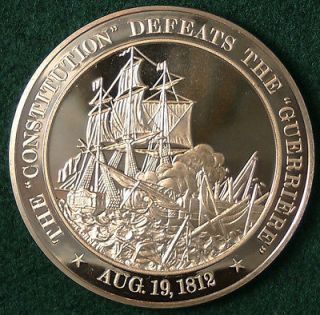 WAR OF 1812   OLD IRONSIDES IS VICTORIOUS 1812 FRANKLIN MINT BRONZE 