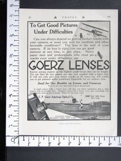   Camera Lenses magazine Ad Belmont Park Aviation Field Airplanes w3621