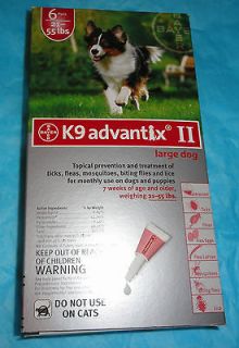 Bayer K9 Advantix II Flea and Tick Drops for LARGE Dogs 6 PACK 21   55 