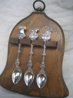 Spirit of 76 Birth of A Nation Souvenir Silver Spoon Set~Wooden Bell 