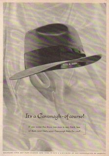 1956 John Cavanagh mens hats Paul Hahn Vintage Ad