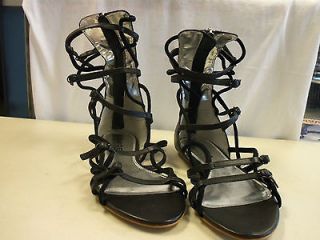 Bebe New Womens Starr Black Leather Sandals 6.5 M Shoes