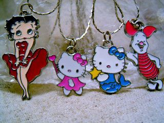 Sexy Betty Boop Hello kitty Disney Piglet Enamel Necklace Chain 