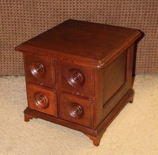 Vintage 4 Drawer Apothecary Spice Walnut Cabinet