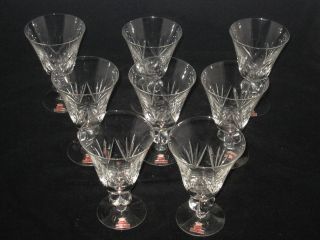 Set of 8 WINE, SKRUF Swedish Crystal, Fan Cut