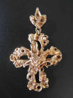 Rare Large Original CHRISTIAN LACROIX Vintage Pendant Gold Plated 