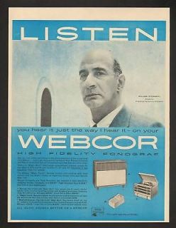 1957 William Steinberg Webcor Fonograf Player Print Ad