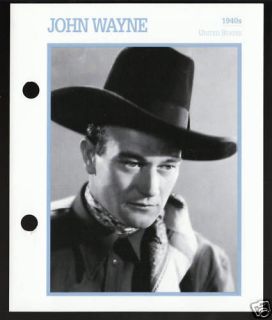 JOHN WAYNE Atlas Movie Star Picture Biography CARD