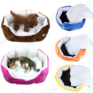   Soft Warm Fleece Pet Dog Puppy Cat Bed House Nest with Plush Mat Pad
