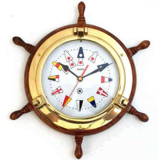 Bey Berk Brass Ship’s Porthole Wheel Clock (New)