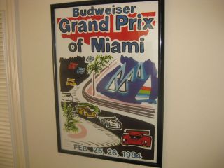 Jack Amoroso Signed Print 1984 Budweiser Grand Prix of Miami Race