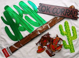 Lot of Decorations for Cowgirl Cowboy Western Theme Birthday Party 