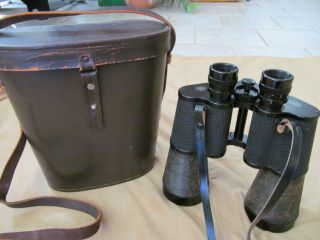   60 E. LEITZ WETZLAR WWII German Soldiers Estate Binoculars in Case