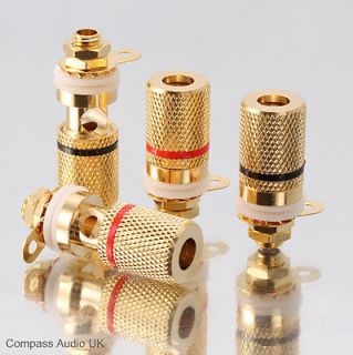 12 Gold BINDING POSTS Sockets Solder Tag fit Wall Plates 4mm Plugs 
