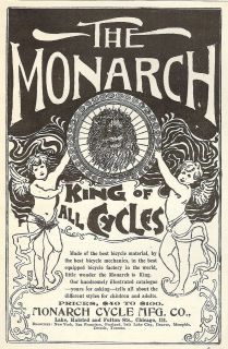   magazine print AD~MONARCH CYCLE CO~King of all BICYCLES~Chica​go,IL