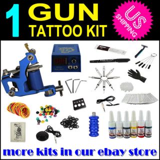   Pro Smart Tattoo Kit 1 Machine Gun 6Ink 50Needle Power Equip Set A4