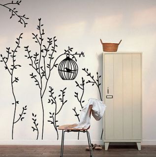 Sweet Home&Bird Cage&Trees Removable Wall Decal Vinyl Decor Sticker 