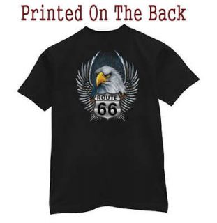 Pocket T shirt * Route 66 Biker Eagle Black Tee Shirt