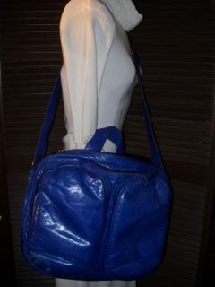 M0851 PUFFY RETRO BLUE LEATHER COMPUTER BAG LAPTOP BAG SOLD OUT