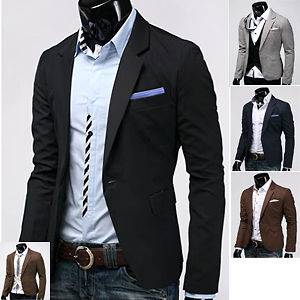 mens casual slim blazer 5color sz(US XXS,XS,S,M)