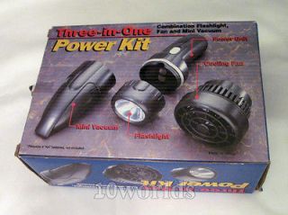   Power Kit Combination Flashlight, Cooling Fan and Mini Vacuum   New