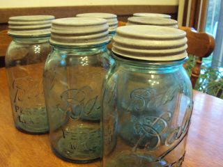 Blue Ball Quart Mason Jar with Zinc Lid   Vintage   Buy One or All 
