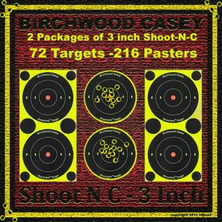 72 Birchwood Casey 3 inch Shoot N C Adhesive Targets (2 packages of 36 