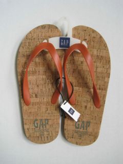 GAP Mens Orange Cork Flip Flop Sandals Sizes 10,11,12,13 NWOB
