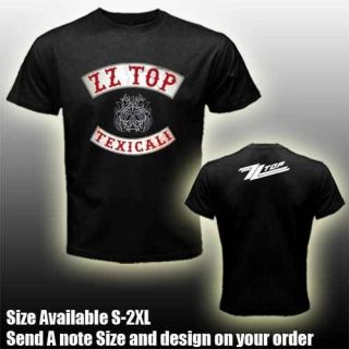 New ZZ TOP #TEXICALI band logo Mens Black T Shirt S 2XL