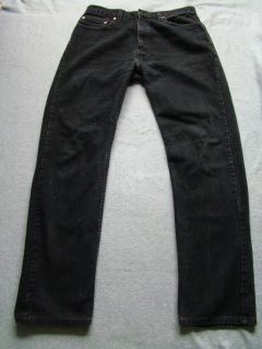 Levis 505 Regular Fit Straight Jeans W34 x L33 Made in USA Black 