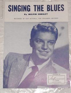 1954 GUY MITCHELL SINGING the BLUES SHEET MUSIC PHOTO COVER