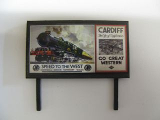Model Railway Billboard   GWR Speed To The West & Cardiff, Go Great 