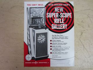 Original Chicago Coin Super Scope Rifle Gallery Arcade Game Flyer