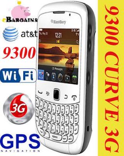 New RIM Blackberry 9300 Curve 3G Mobie Cell Phone White AT&T 