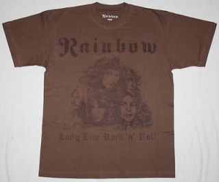   LONG LIVE ROCKNROLL78 RITCHIE BLACKMORE DIO NEW BROWN T SHIRT
