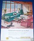 1954 Kroehler Valentine Seaver Furniture Poodle dog Ad