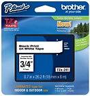 Brother Laminated Tape Black on White, 18mm (TZe241)   Retail 