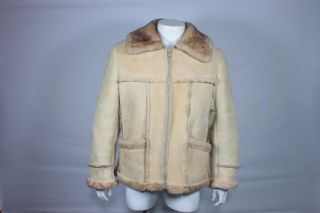 Vintage Robert Lewis Sheepskin Marlboro Suede Ranch Leather Coat 