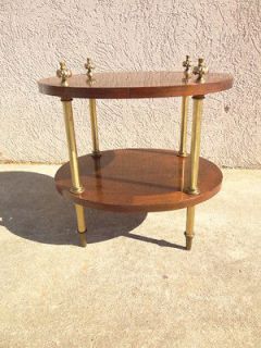 vintage petite French regency brass rosewood plant stand pedestal lamp 