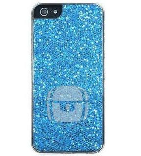 Blue Bling Diamond Glitter Shine Flake Design Case For iPhone 5