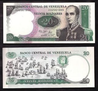 World Paper Money   Venezuela 20 Bolivares 1987 Commemorative P71 