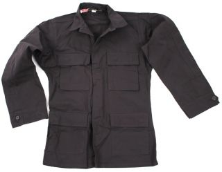 BDU Mens Military Style Shirt Black Small   Regular 100% Cotton 4 